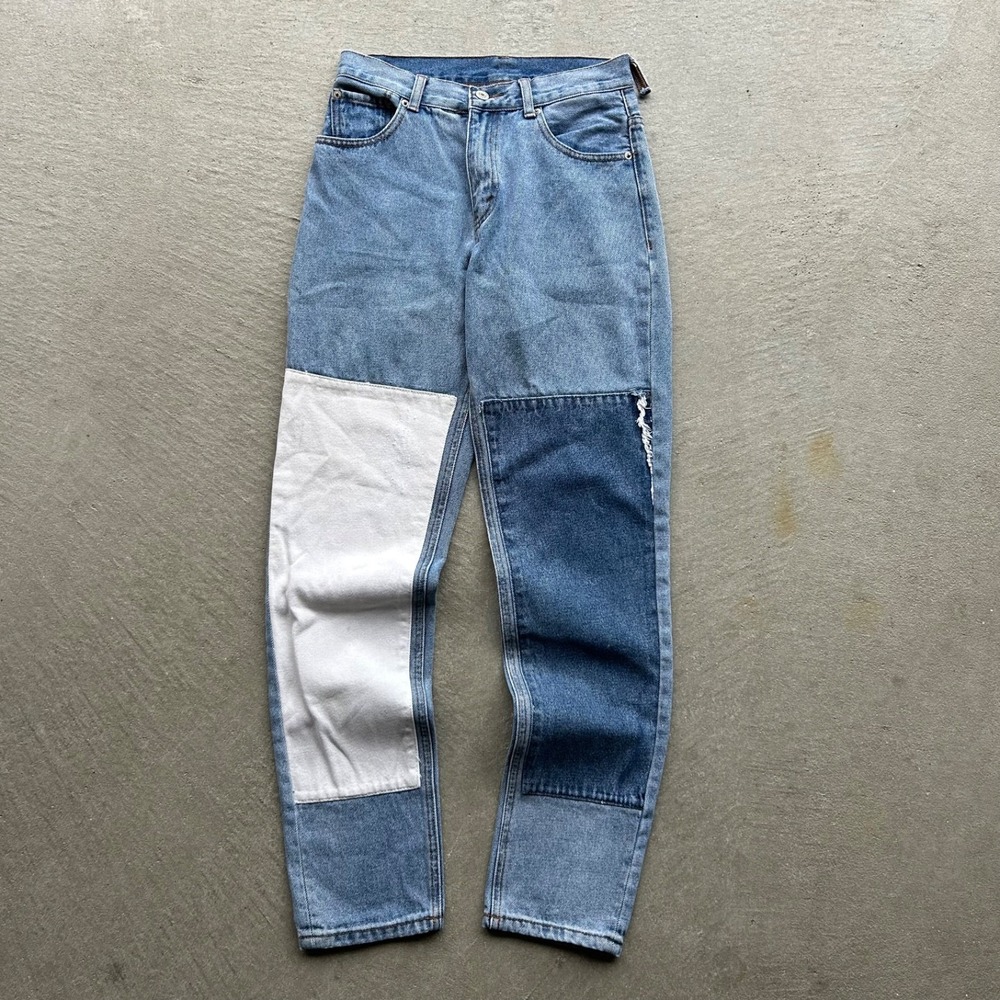 John Galt Brandy Melville Jeans Womens Small Blue Light Wash Denim Double Knee